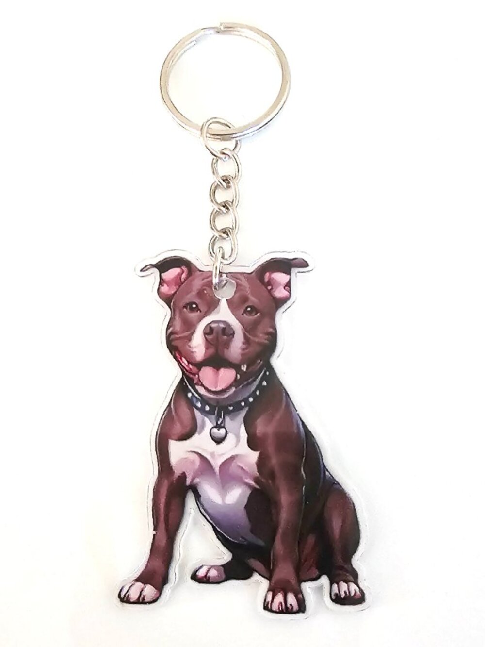 Pit Bull Acrylic Keychain, Unisex,Dog Lover American Bully Staffy Gift Pet Charm